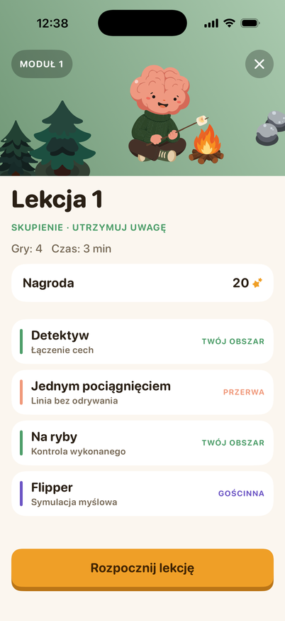 Karta lekcji: jej cztery ćwiczenia i nagroda