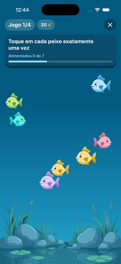 Um exercício em andamento: peixes na água